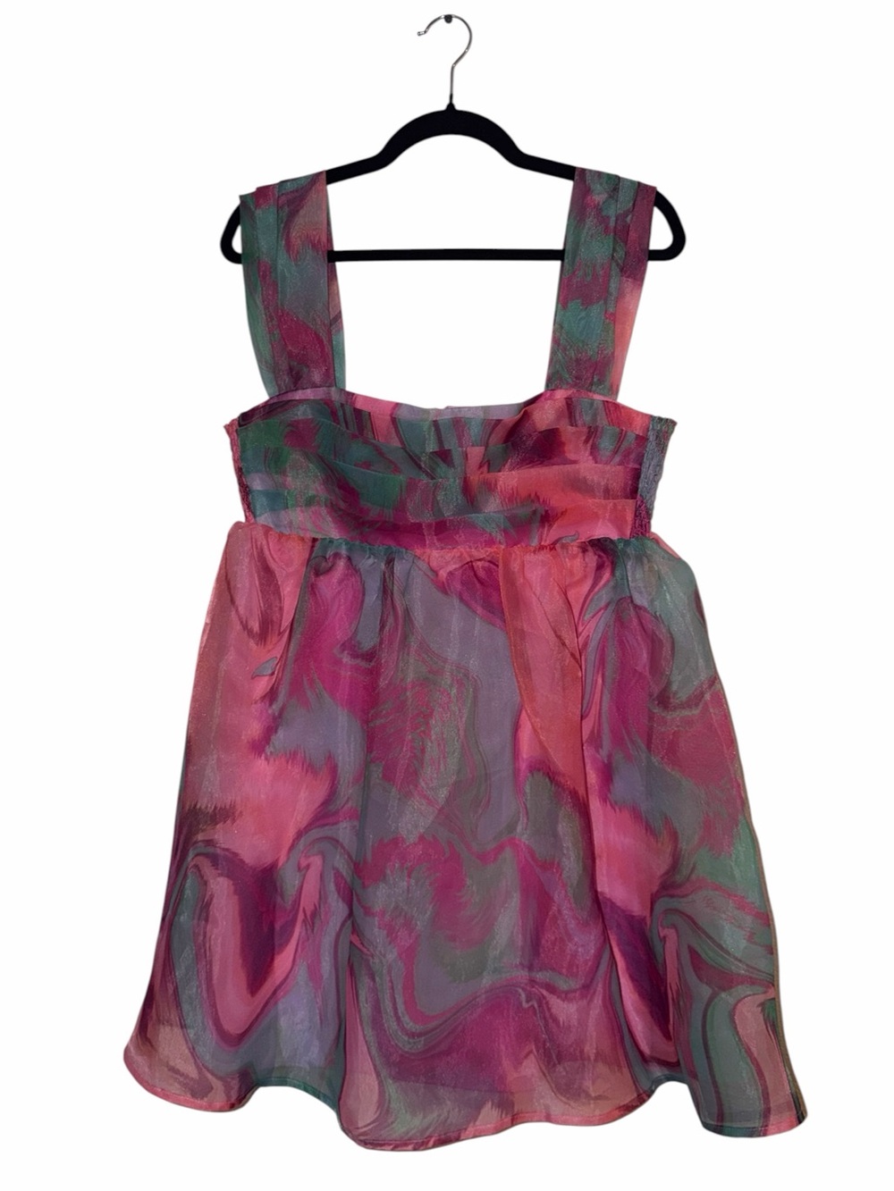 Amanda Uprichard Cindylou Dress in Mystic Pink Gray Swirl Coquette Party Large L - Picture 3 of 8